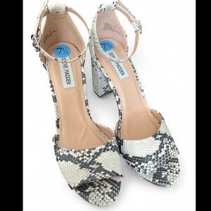 Steve Madden Snakeskin Heels - Black and White